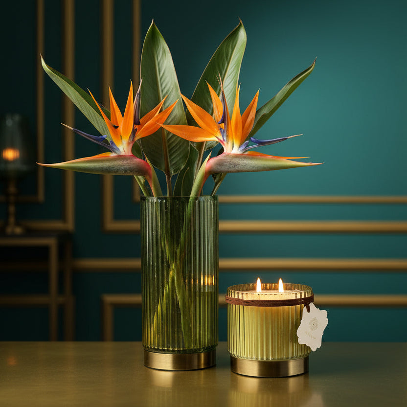 Iris Flute Geurkaars Jasmijn & Bergamot (500ml)