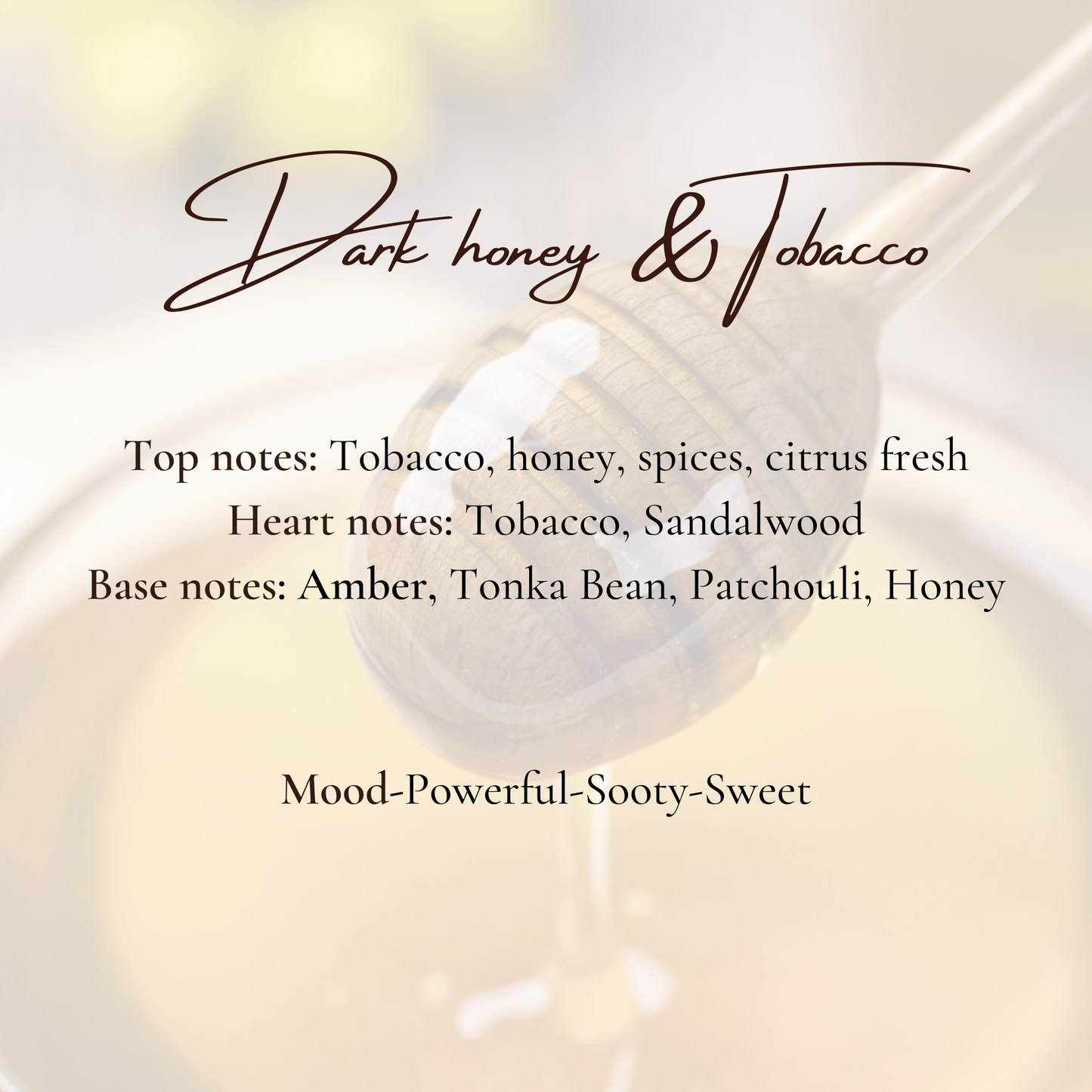 Wild Instinct collection -Dark Honey & Tobacco Scented Candle