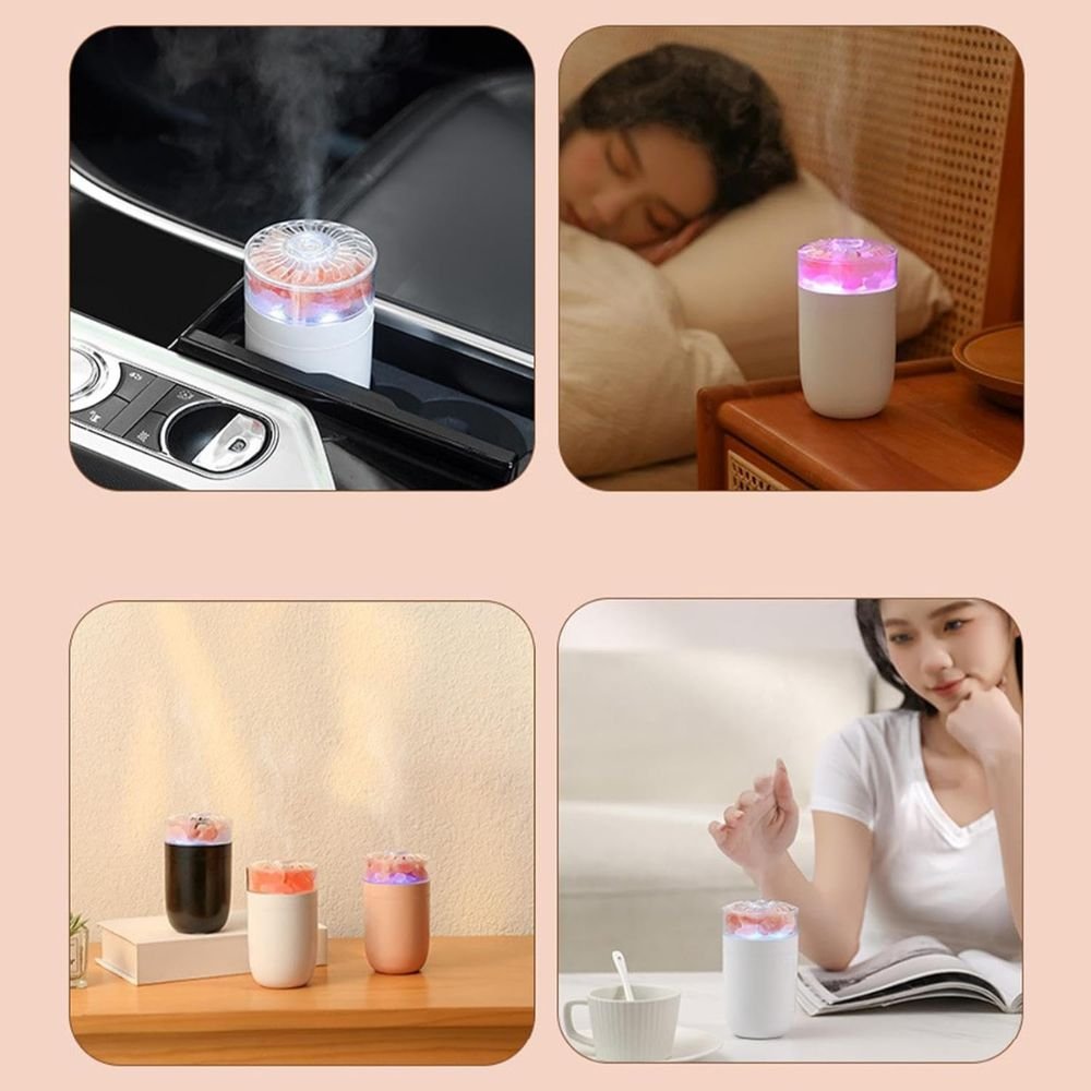 LED Kristal Zoutsteen Luchtbevochtiger & Aroma Diffuser